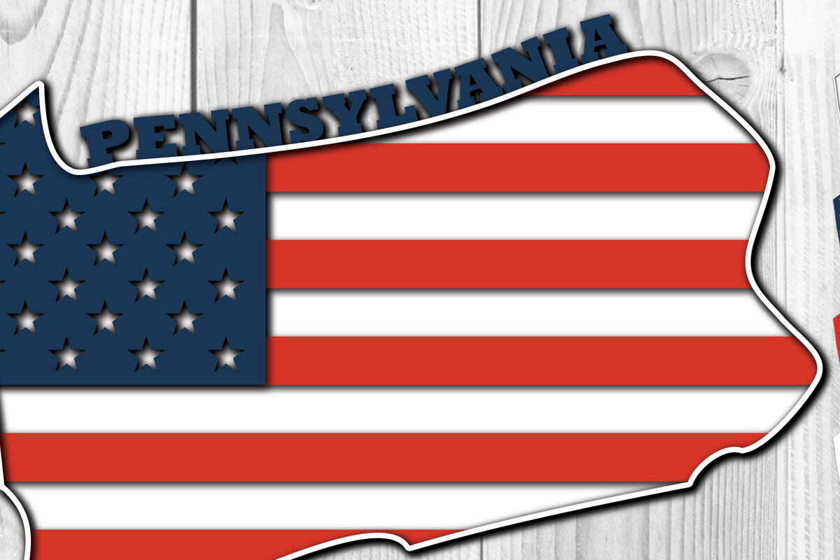 Intra απο ξύλο plywood 3mm-4mm πάχος – Σημαία 3d της Πενσυλβάνια ΗΠΑ Δίασταση  20x20 cm INTRAFABR-65274928