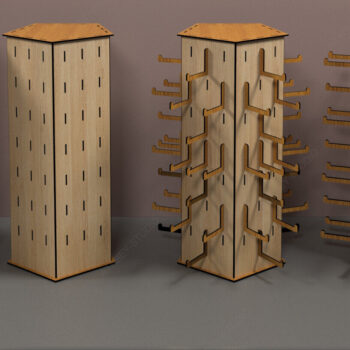 Intra απο ξύλο plywood 3mm-4mm πάχος – Βάση κοσμημάτων με σκουλαρίκια Pentagon Display Δίασταση  5x5 cm INTRAFABR-84860637 - Image 1