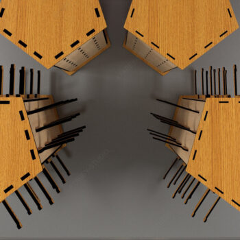 Intra απο ξύλο plywood 3mm-4mm πάχος – Βάση κοσμημάτων με σκουλαρίκια Pentagon Display Δίασταση  5x5 cm INTRAFABR-84860637 - Image 2