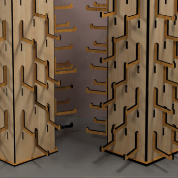 Intra απο ξύλο plywood 3mm-4mm πάχος – Βάση κοσμημάτων με σκουλαρίκια Pentagon Display Δίασταση  5x5 cm INTRAFABR-84860637 - Image 3