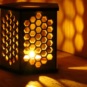 Intra απο ξύλο plywood 3mm-4mm πάχος – Κηροπήγαδα Pentagon Honey Comb - 3mm Δίασταση  20x20 cm INTRAFABR-121262182 - Image 2