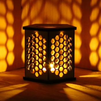 Intra απο ξύλο plywood 3mm-4mm πάχος – Κηροπήγαδα Pentagon Honey Comb - 3mm Δίασταση  20x20 cm INTRAFABR-121262182 - Image 3