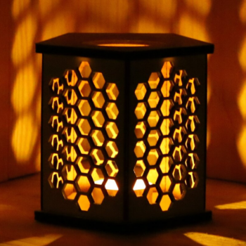 Intra απο ξύλο plywood 3mm-4mm πάχος – Κηροπήγαδα Pentagon Honey Comb - 3mm Δίασταση  20x20 cm INTRAFABR-121262182 - Image 4