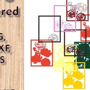 Intra απο ξύλο plywood 3mm-4mm πάχος – Αρχεία λέιζερ πολλαπλών επιπέδων Peony 3D Δίασταση  20x20 cm INTRAFABR-109001562 - Image 3