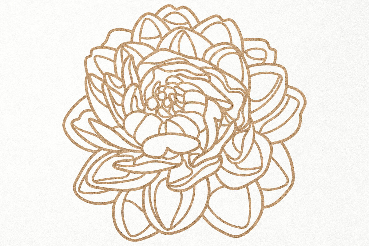 Intra απο ξύλο plywood 3mm-4mm πάχος – Λουλούδι παιώνιας για Δίασταση  20x20 cm INTRAFABR-14289598