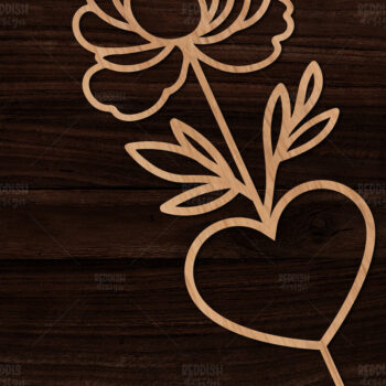 Intra απο ξύλο plywood 3mm-4mm πάχος – Λουλούδι Peony I Δώρο κοπής με λέιζερ Δίασταση  20x20 cm INTRAFABR-113930796 - Image 1