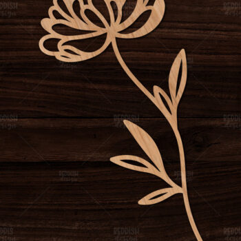 Intra απο ξύλο plywood 3mm-4mm πάχος – Λουλούδι Peony I Δώρο κοπής με λέιζερ Δίασταση  20x20 cm INTRAFABR-113930848 - Image 1