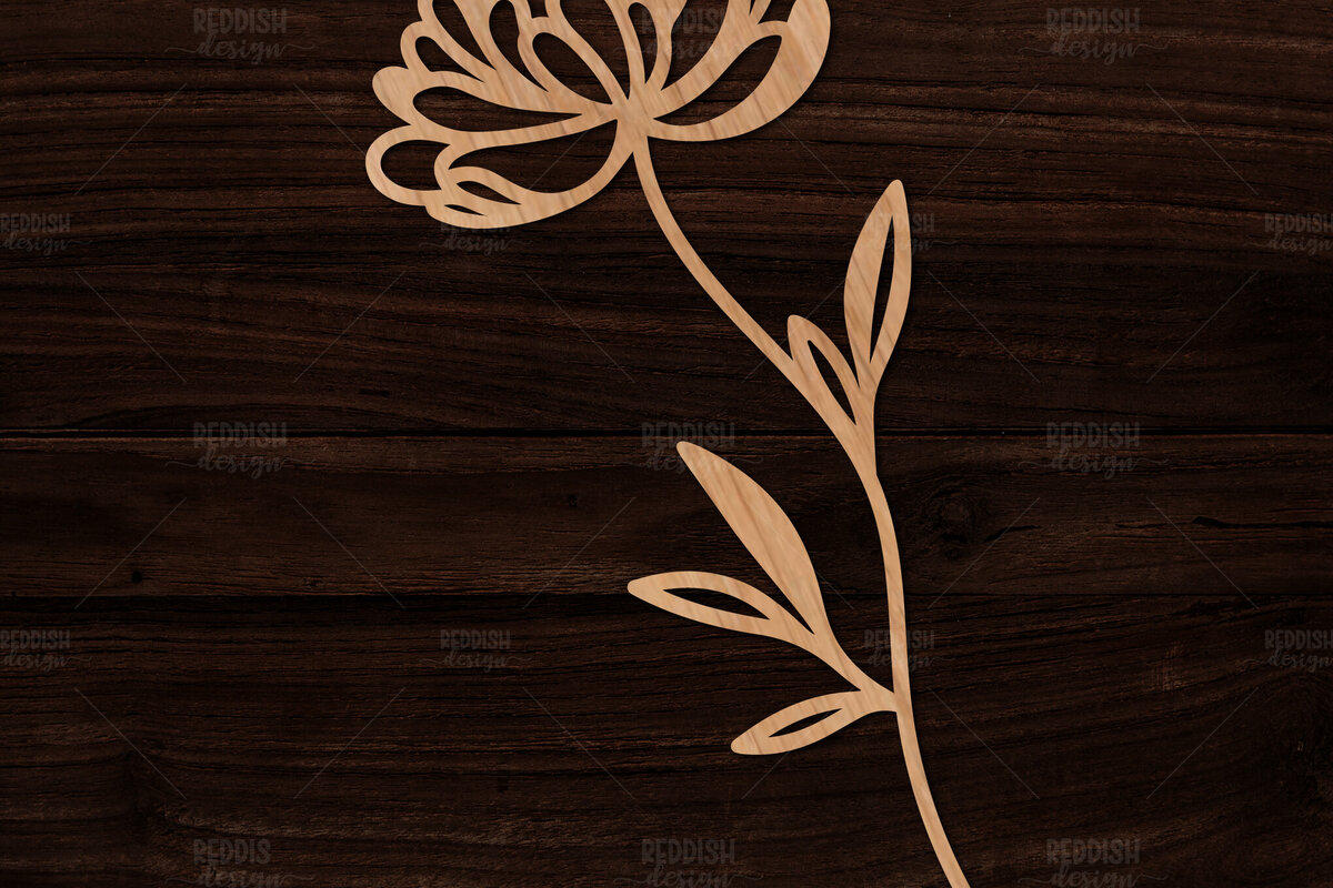Intra απο ξύλο plywood 3mm-4mm πάχος – Λουλούδι Peony I Δώρο κοπής με λέιζερ Δίασταση  20x20 cm INTRAFABR-113930848