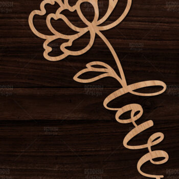 Intra απο ξύλο plywood 3mm-4mm πάχος – Λουλούδι Peony I Δώρο κοπής με λέιζερ Δίασταση  20x20 cm INTRAFABR-113930873 - Image 1