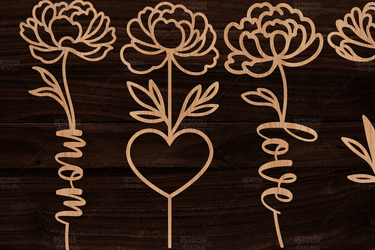 Intra απο ξύλο plywood 3mm-4mm πάχος – Λουλούδι Peony I Δώρο κοπής με λέιζερ Δίασταση  20x20 cm INTRAFABR-113930757