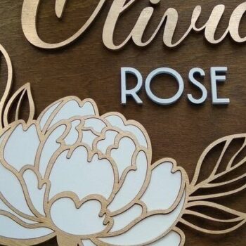 Intra απο ξύλο plywood 3mm-4mm πάχος – Αρχείο με πινακίδα ονόματος φυτωρίου Peony Flower Δίασταση  20x20 cm INTRAFABR-32720033 - Image 2