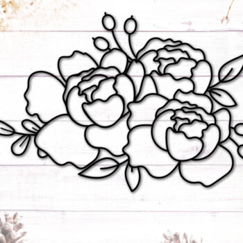 Intra απο ξύλο plywood 3mm-4mm πάχος – Peony Flowers Δίασταση 20x20 cm INTRAFABR-117722791 - Image 1