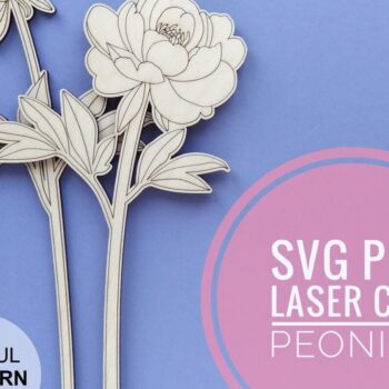 Intra απο ξύλο plywood 3mm-4mm πάχος – Αρχείο βαθμολογίας λέιζερ Peony Δίασταση  20x20 cm INTRAFABR-32441663 - Image 1