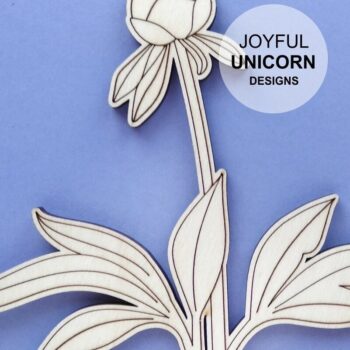 Intra απο ξύλο plywood 3mm-4mm πάχος – Αρχείο βαθμολογίας λέιζερ Peony Δίασταση  20x20 cm INTRAFABR-32441663 - Image 3