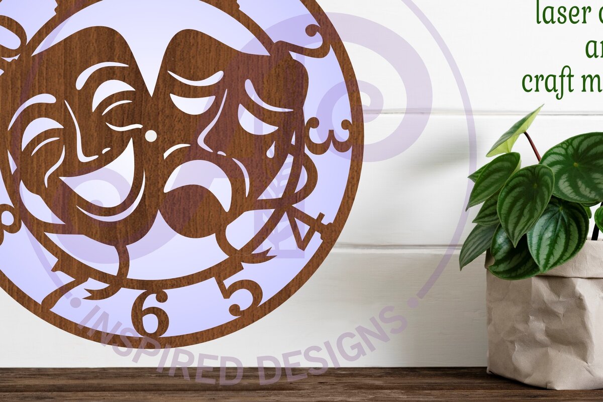 Intra απο ξύλο plywood 3mm-4mm πάχος – Ρολόι τοίχου Performing Arts Δίασταση  40x30 cm INTRAFABR-103206574