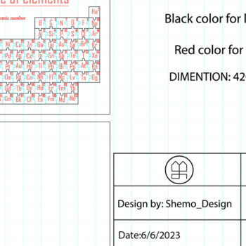 Intra απο ξύλο plywood 3mm-4mm πάχος – Περιοδικός Πίνακας Στοιχείων για Κοπή Δίασταση 45x45 cm INTRAFABR-72190223 - Image 2