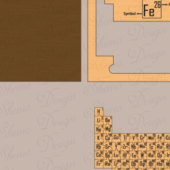 Intra απο ξύλο plywood 3mm-4mm πάχος – Περιοδικός Πίνακας Στοιχείων για Κοπή Δίασταση 45x45 cm INTRAFABR-72190223 - Image 5