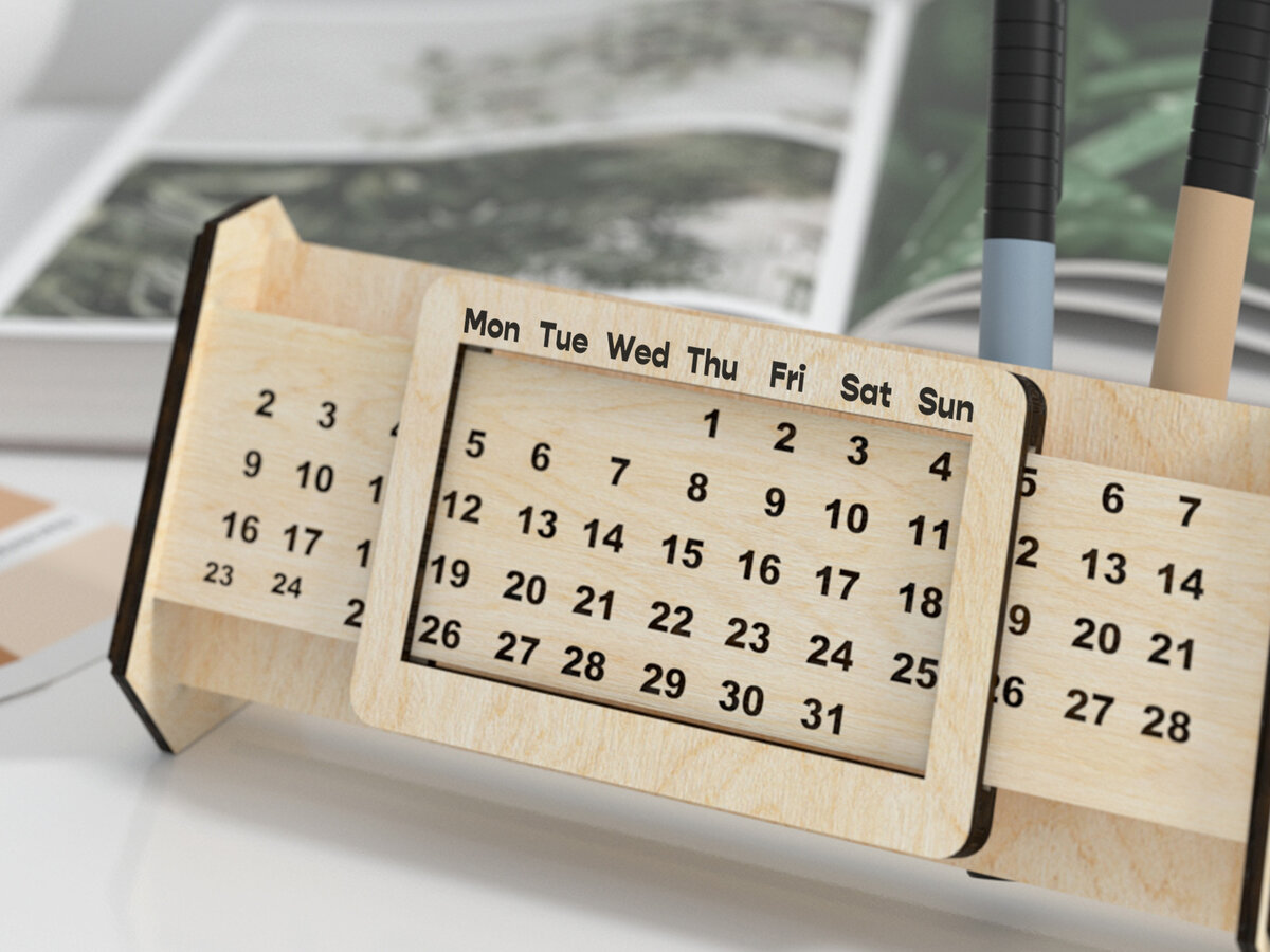 Intra απο ξύλο plywood 3mm-4mm πάχος – Διαρκές Ημερολόγιο Δίασταση  20x20 cm INTRAFABR-28990032