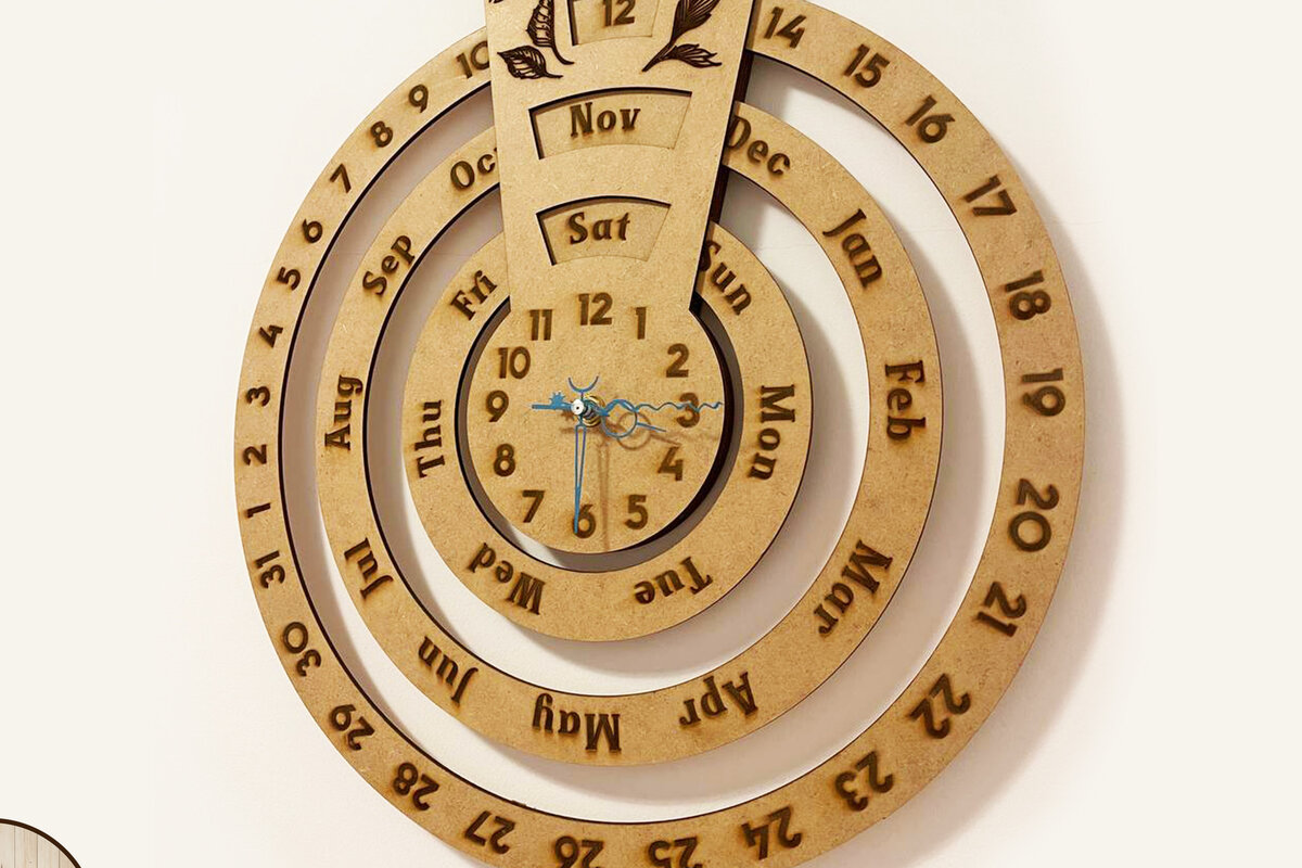 Intra απο ξύλο plywood 3mm-4mm πάχος – ΔΙΑΙΑΝΕΙΟ ΗΜΕΡΟΛΟΓΙΟ &amp; ΡΟΛΟΪ ΣΕΤ 7 Δίασταση  20x20 cm INTRAFABR-54108251