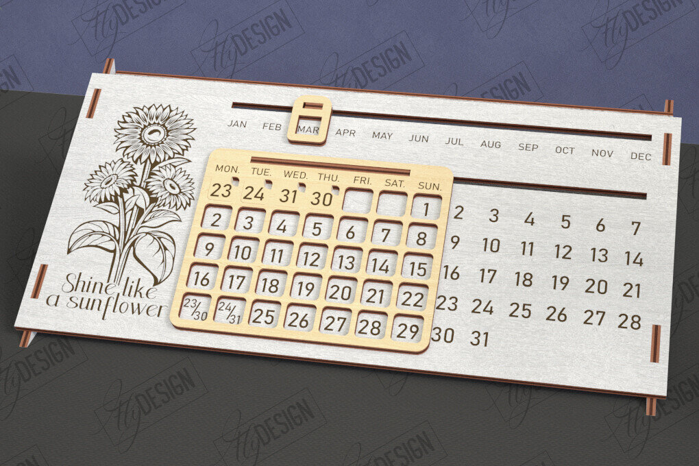 Intra απο ξύλο plywood 3mm-4mm πάχος – Διαρκές Ημερολόγιο | Επιτραπέζιο Ημερολόγιο Δίασταση  20x20 cm INTRAFABR-112897950