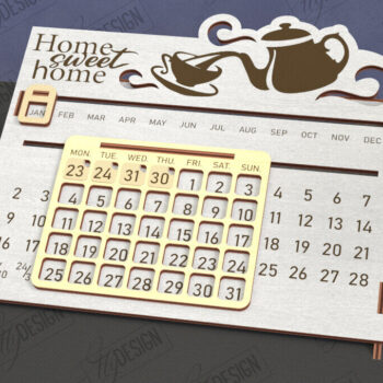 Intra απο ξύλο plywood 3mm-4mm πάχος – Διαρκές Ημερολόγιο | Επιτραπέζιο Ημερολόγιο Δίασταση  20x20 cm INTRAFABR-112897968 - Image 1