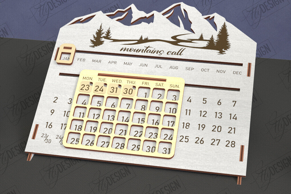 Intra απο ξύλο plywood 3mm-4mm πάχος – Διαρκές Ημερολόγιο | Επιτραπέζιο Ημερολόγιο Δίασταση  20x20 cm INTRAFABR-112897974