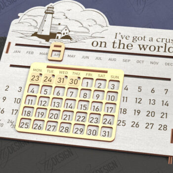 Intra απο ξύλο plywood 3mm-4mm πάχος – Διαρκές Ημερολόγιο | Επιτραπέζιο Ημερολόγιο Δίασταση  20x20 cm INTRAFABR-112897982 - Image 1