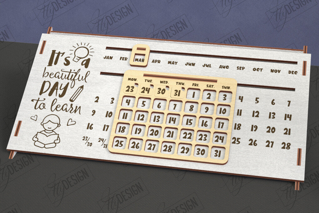 Intra απο ξύλο plywood 3mm-4mm πάχος – Διαρκές Ημερολόγιο | Επιτραπέζιο Ημερολόγιο Δίασταση  20x20 cm INTRAFABR-112897988