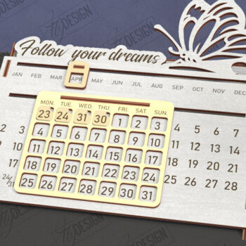 Intra απο ξύλο plywood 3mm-4mm πάχος – Διαρκές Ημερολόγιο | Επιτραπέζιο Ημερολόγιο Δίασταση  20x20 cm INTRAFABR-112897993 - Image 1