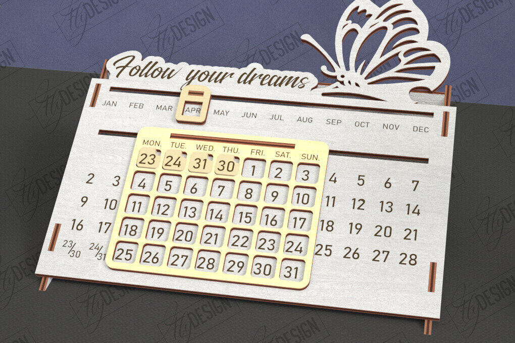 Intra απο ξύλο plywood 3mm-4mm πάχος – Διαρκές Ημερολόγιο | Επιτραπέζιο Ημερολόγιο Δίασταση  20x20 cm INTRAFABR-112897993