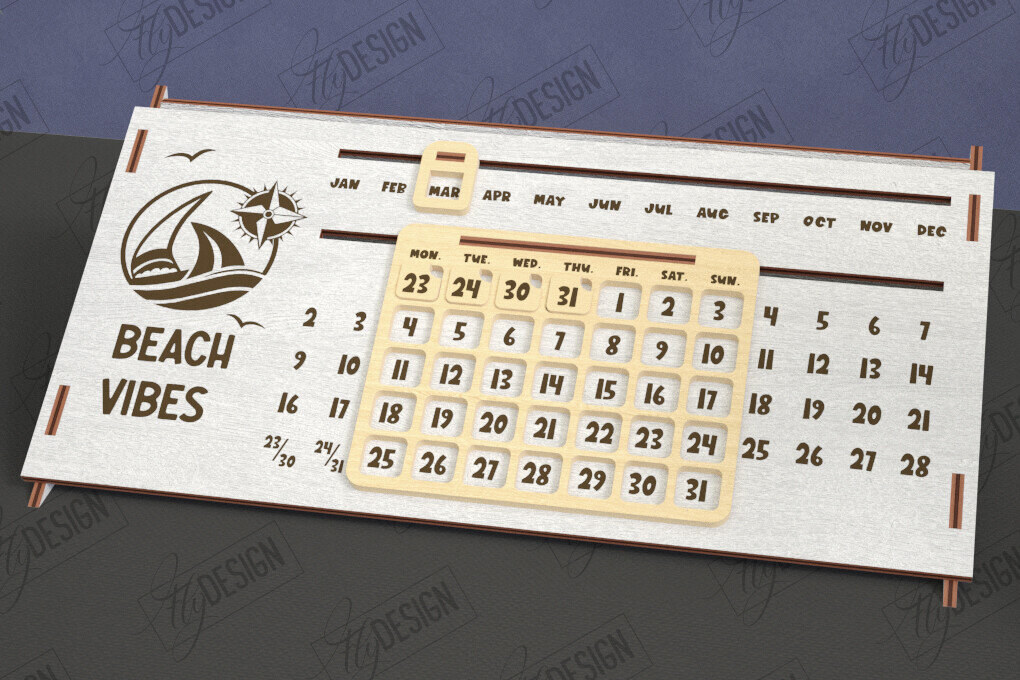 Intra απο ξύλο plywood 3mm-4mm πάχος – Διαρκές Ημερολόγιο | Επιτραπέζιο Ημερολόγιο Δίασταση  20x20 cm INTRAFABR-112898006