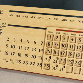 Intra απο ξύλο plywood 3mm-4mm πάχος – Διαρκές Ημερολόγιο | Επιτραπέζιο Ημερολόγιο Δίασταση  20x20 cm INTRAFABR-112679873 - Image 1