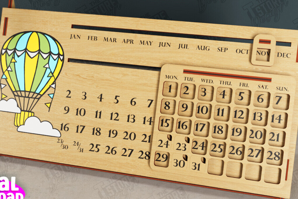 Intra απο ξύλο plywood 3mm-4mm πάχος – Διαρκές Ημερολόγιο | Επιτραπέζιο Ημερολόγιο Δίασταση  20x20 cm INTRAFABR-112679879