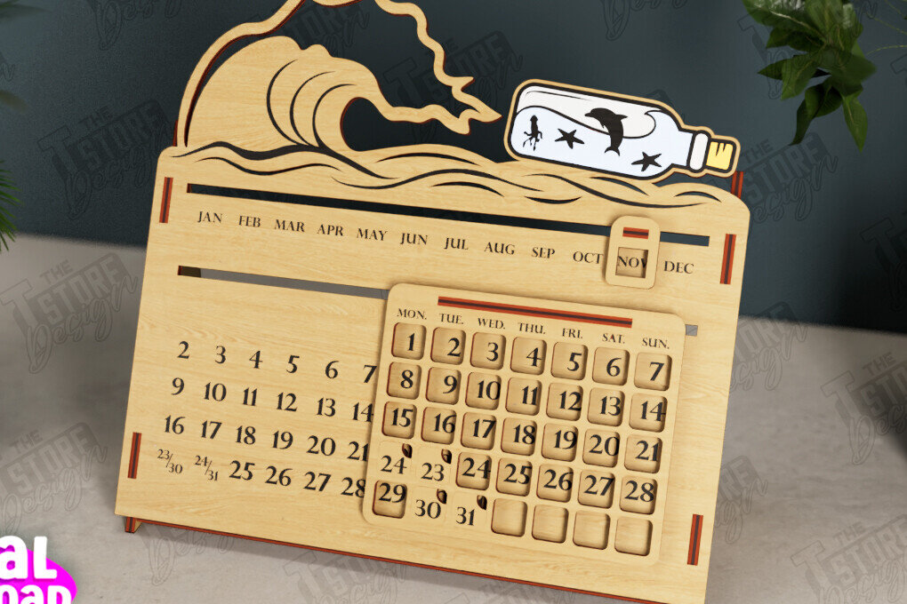 Intra απο ξύλο plywood 3mm-4mm πάχος – Διαρκές Ημερολόγιο | Επιτραπέζιο Ημερολόγιο Δίασταση  20x20 cm INTRAFABR-112679899