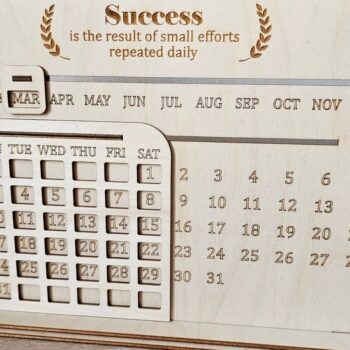 Intra απο ξύλο plywood 3mm-4mm πάχος – Perpetual Calendar, Wooden Δίασταση  20x20 cm INTRAFABR-117928582 - Image 2