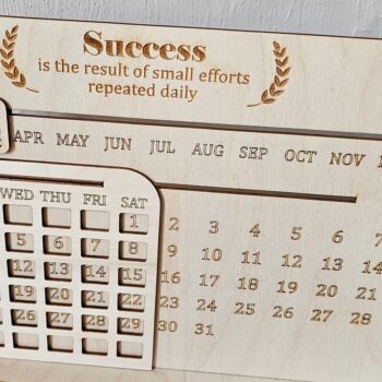 Intra απο ξύλο plywood 3mm-4mm πάχος – Perpetual Calendar, Wooden Δίασταση  20x20 cm INTRAFABR-117928582 - Image 4