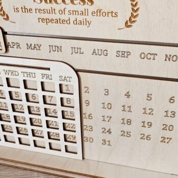 Intra απο ξύλο plywood 3mm-4mm πάχος – Perpetual Calendar, Wooden Δίασταση  20x20 cm INTRAFABR-117928582 - Image 8