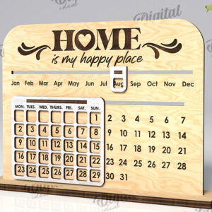 Intra απο ξύλο plywood 3mm-4mm πάχος – Πακέτο κοπής με λέιζερ Perpetual Calendars Δίασταση 20x20 cm INTRAFABR-108959797