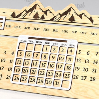 Intra απο ξύλο plywood 3mm-4mm πάχος – Πακέτο κοπής με λέιζερ Perpetual Calendars Δίασταση 20x20 cm INTRAFABR-108959797 - Image 5