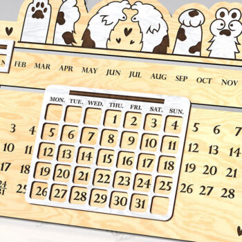 Intra απο ξύλο plywood 3mm-4mm πάχος – Πακέτο κοπής με λέιζερ Perpetual Calendars Δίασταση 20x20 cm INTRAFABR-108959797 - Image 8