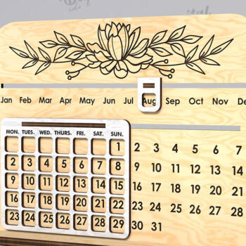 Intra απο ξύλο plywood 3mm-4mm πάχος – Πακέτο κοπής με λέιζερ Perpetual Calendars Δίασταση 20x20 cm INTRAFABR-108959797 - Image 11