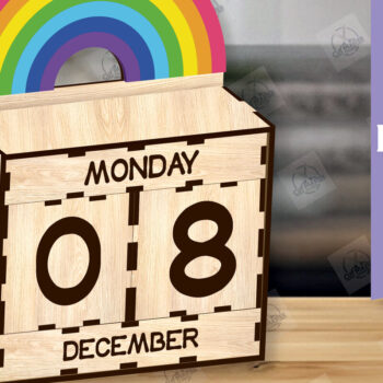 Intra απο ξύλο plywood 3mm-4mm πάχος – Perpetual Wooden Calendar Δίασταση  20x20 cm INTRAFABR-113720058 - Image 1