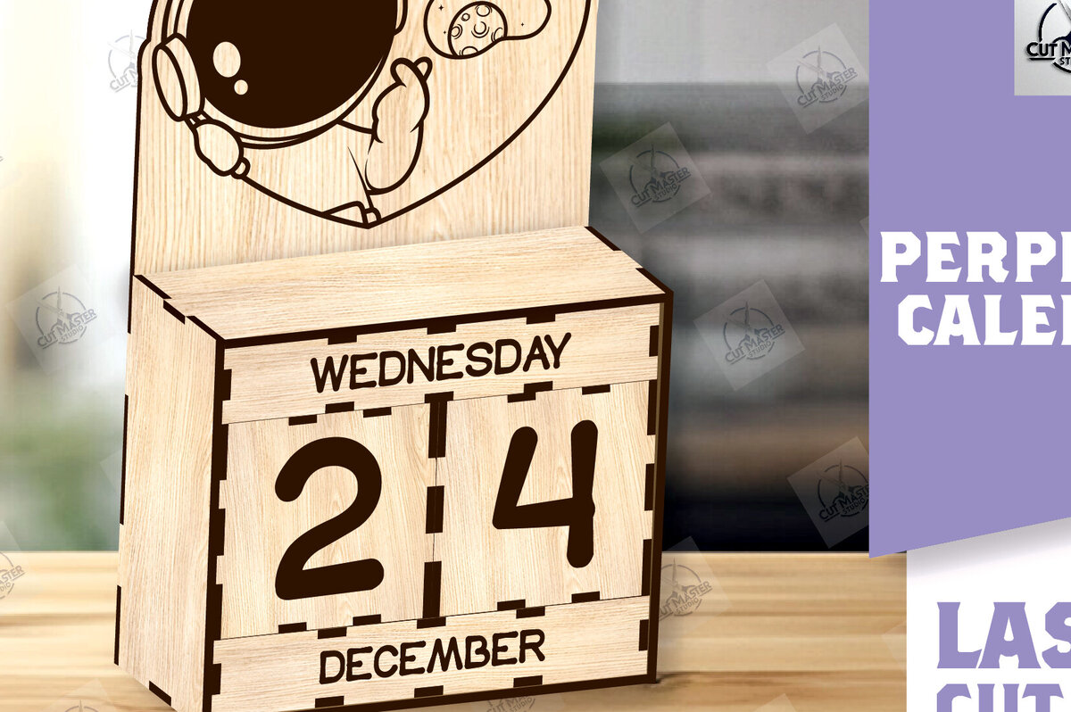 Intra απο ξύλο plywood 3mm-4mm πάχος – Perpetual Wooden Calendar Δίασταση  20x20 cm INTRAFABR-113859965