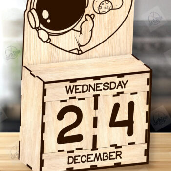 Intra απο ξύλο plywood 3mm-4mm πάχος – Perpetual Wooden Calendar Δίασταση  20x20 cm INTRAFABR-113859965 - Image 2