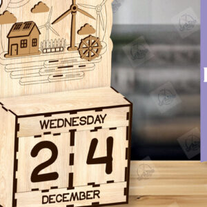 Intra απο ξύλο plywood 3mm-4mm πάχος – Perpetual Wooden Calendar Δίασταση  20x20 cm INTRAFABR-113859992