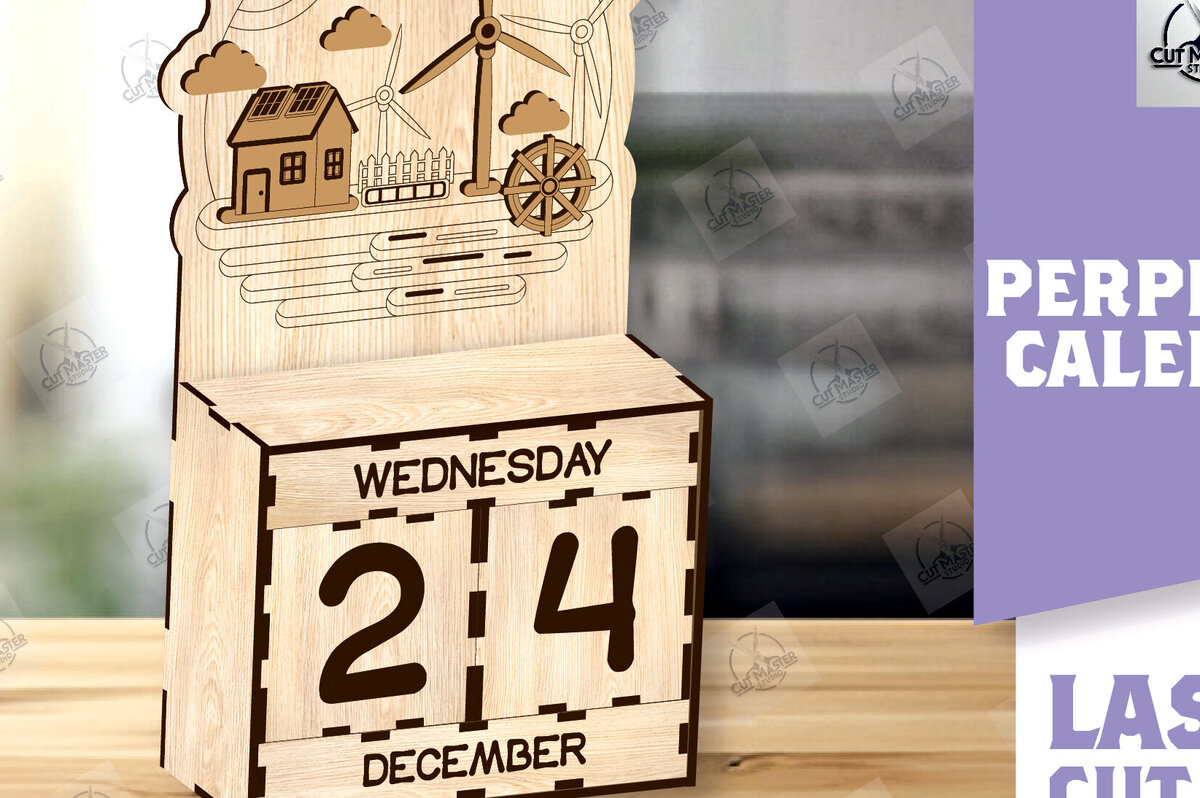 Intra απο ξύλο plywood 3mm-4mm πάχος – Perpetual Wooden Calendar Δίασταση  20x20 cm INTRAFABR-113859992