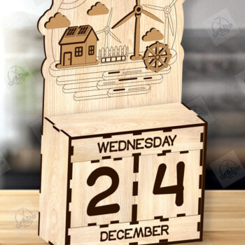 Intra απο ξύλο plywood 3mm-4mm πάχος – Perpetual Wooden Calendar Δίασταση  20x20 cm INTRAFABR-113859992 - Image 2