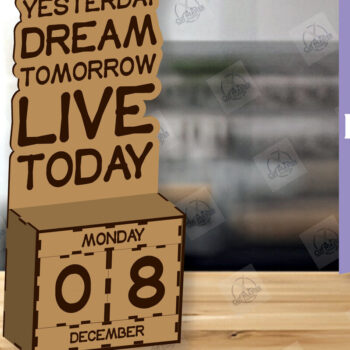 Intra απο ξύλο plywood 3mm-4mm πάχος – Perpetual Wooden Calendar Δίασταση  20x20 cm INTRAFABR-113650917 - Image 1