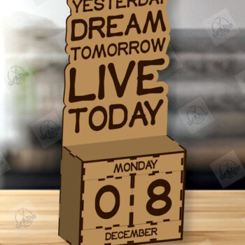 Intra απο ξύλο plywood 3mm-4mm πάχος – Perpetual Wooden Calendar Δίασταση  20x20 cm INTRAFABR-113650917 - Image 2