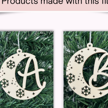 Intra απο ξύλο plywood 3mm-4mm πάχος – Εξατομικευμένα μπιχλιμπίδια αλφαβήτου με νιφάδες χιονιού Δίασταση 20x20 cm INTRAFABR-106528978 - Image 6